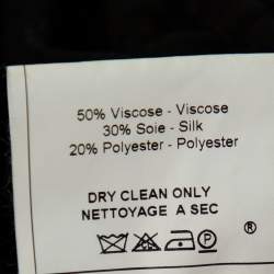 Pre Owned Christian Dior Vintage Black Devore Waist Tie Detail Button Front Shirt M