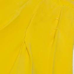 Christian Dior Yellow Crepe Trail Detail One Shoulder Maxi Dress S