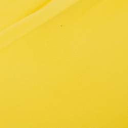 Christian Dior Yellow Crepe Trail Detail One Shoulder Maxi Dress S