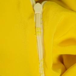 Christian Dior Yellow Crepe Trail Detail One Shoulder Maxi Dress S