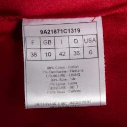 Pre Owned فستان كريستيان ديور ماكسي حزام تفاصيل فتحة قطيفة عنابي مقاس متوسط