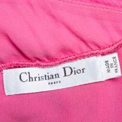 Christian Dior Pink Silk Chiffon Pleated Sleeveless Gown M