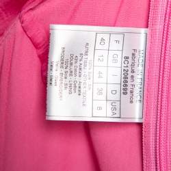 Christian Dior Pink Silk Chiffon Pleated Sleeveless Gown M