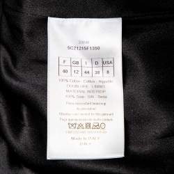 مملوكة مسبقًا Christian Dior Multicolor Textured Cotton Frayed Hem Dress Coat M