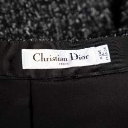 Christian Dior Black Lurex Tweed Pleated Mini Skirt M