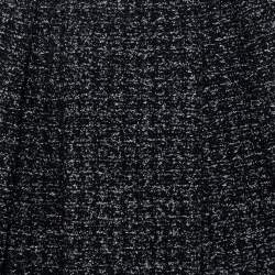 Christian Dior Black Lurex Tweed Pleated Mini Skirt M