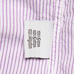 Christian Dior Purple Striped Cotton Button Front Shirt L