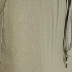 Pre Owned Christian Dior Green Cotton Knit Lace Up Detail Sleeveless Midi Dress L