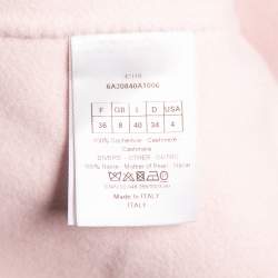 Pre Owned معطف كريستيان ديور كشمير وردي أزرار أمامية متوسط الطول مقاس صغير (سمول)