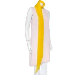 Christian Dior Pink Silk Contrast Neck Wrap Detail Shift Dress M