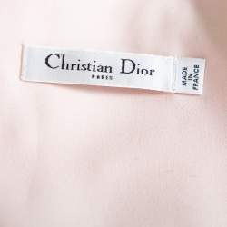 Christian Dior Pink Silk Contrast Neck Wrap Detail Shift Dress M