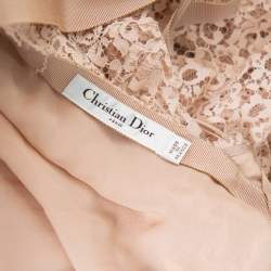 Pre Owned Christian Dior Light Pink Lace Sleeveless Midi Wrap Dress S