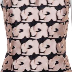 Christian Dior Black & Pink Jacquard Sleeveless Top M