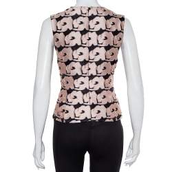 Christian Dior Black & Pink Jacquard Sleeveless Top M
