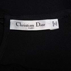 مملوكة مسبقًا Christian Dior Black Knit Ruffle Detail Sheath Dress S
