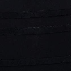 مملوكة مسبقًا Christian Dior Black Knit Ruffle Detail Sheath Dress S