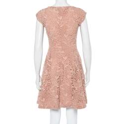 Christian Dior Light Pink Lace Flared Dress S