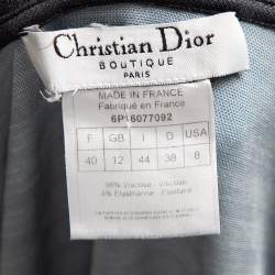 Pre Owned Christian Dior Navy Blue Oblique Patterned Jersey Zip Front Hooded Jacket M