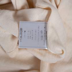 Pre Owned Christian Dior Cream Cashmere Scallop Detail Sweater Top M