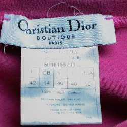 Christian Dior Boutique Pink Cotton Embellished Logo  Roundneck T-Shirt L