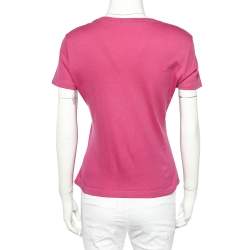 Christian Dior Boutique Pink Cotton Embellished Logo  Roundneck T-Shirt L