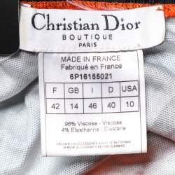Pre Owned Christian Dior Navy Blue Trotter Patterned Jersey Contrast Detail T-Shirt L