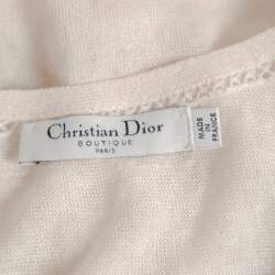 Pre Owned Christian Dior Off-White Perforated Knit Tank Top M 