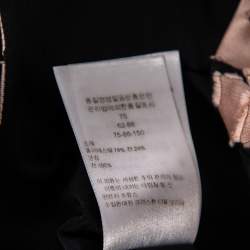 Pre Owned Christian Dior Pink & Black Jacquard Sleeveless Midi Dress S