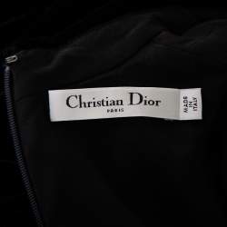 Christian Dior Midnight Blue Velvet Angel Applique Collared Mini Dress S