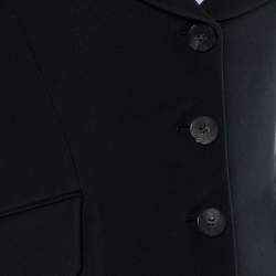 Pre Owned Christian Dior Black Wool & Silk Sleeveless Blazer S