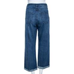 Dior Indigo Washed Denim Logo Selvedge Boyfriend Jeans L