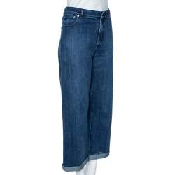 Dior Indigo Washed Denim Logo Selvedge Boyfriend Jeans L