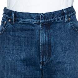 Dior Indigo Washed Denim Logo Selvedge Boyfriend Jeans L
