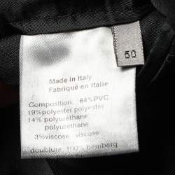 Dior Black Faux Leather Button Front Jacket XXL