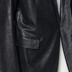 Dior Black Faux Leather Button Front Jacket XXL