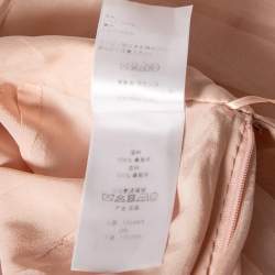 Pre Owned Dior Light Pink Silk Pleated Overlay Tiered Midi Skirt M