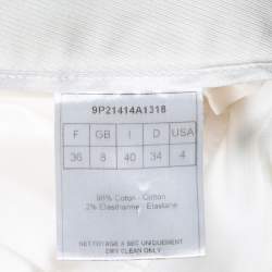 Pre Owned Dior Off White Cotton Wide Leg Pants S