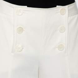 Pre Owned Dior Off White Cotton Wide Leg Pants S