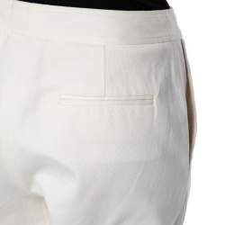 Pre Owned Dior Off White Cotton Wide Leg Pants S