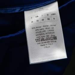 Dior Blue Wool One Side Pleated Overlay Detailed Shorts M 