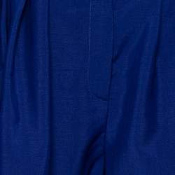 Dior Blue Wool One Side Pleated Overlay Detailed Shorts M 