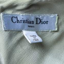 Dior Mint Green Silk Embellished Gathered Maxi Dress M