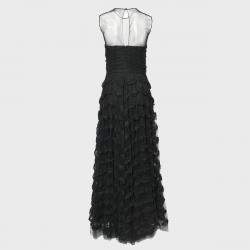 Christian Dior Black Lace Embellished Detail Sleeveless Gown M