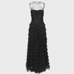 Christian Dior Black Lace Embellished Detail Sleeveless Gown M