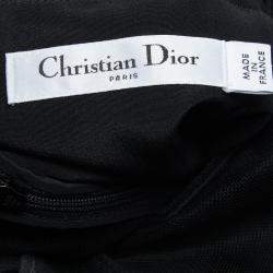 Christian Dior Black Lace Embellished Detail Sleeveless Gown M