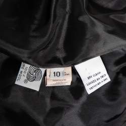Dior Vintage Black Wool And Satin Trimmed Button Front Blazer L