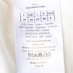 مملوكة مسبقًا Christian Dior White Embroidered Cotton Floral Applique Detail Dress M