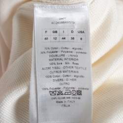 Dior Ivory Guipure Lace & Knit Contrast Neon Trim Cardigan M