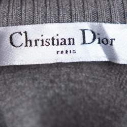 Pre Owned Christian Dior Grey Silk & Cashmere Knit Sweater S