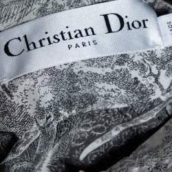 Dior Grey Printed Synthetic Hooded Oversized Anorak S